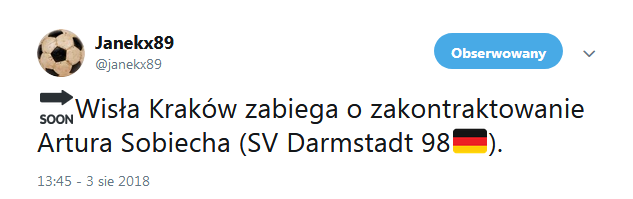 Artur Sobiech może wrócić do Ekstraklasy